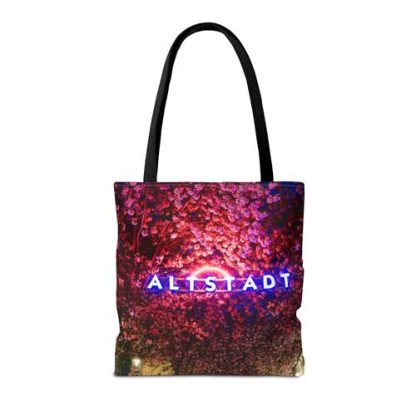 Tote Bag, Rückseite, Kirschblütenstraße bei Nacht